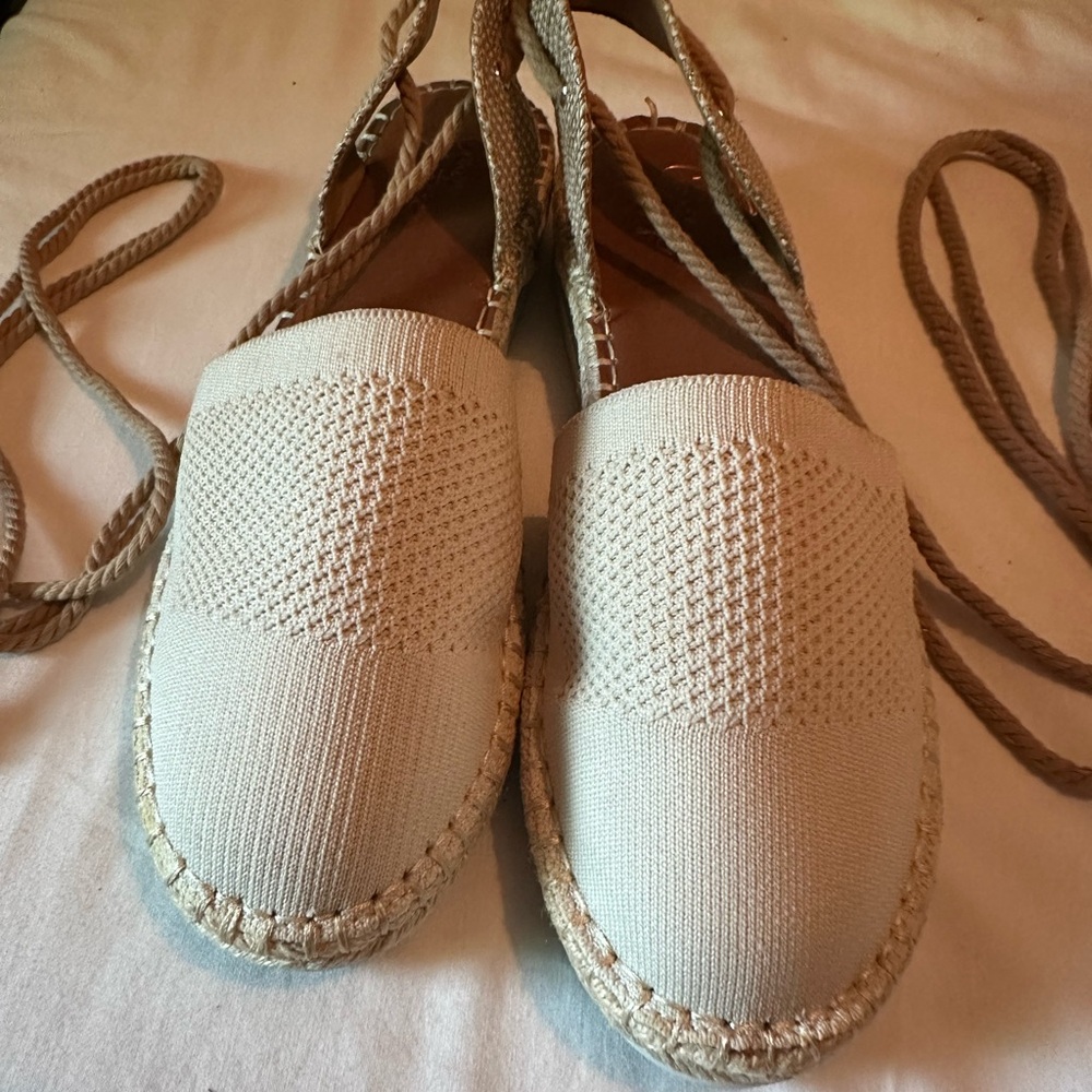Crown Vintage Tan Espadrille Flats Sz 9.5